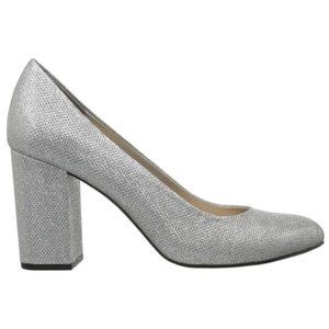 Bella Vita "Nara II" Silver Glitter Block Heel Pumps Bridal Shoes